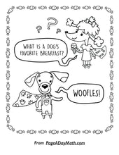 Load image into Gallery viewer, cute cartoon dogs and kids dog jokes for kindergarteners about waffles