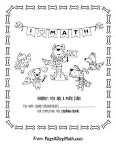 Load image into Gallery viewer, kids math certificate for preschooler with cartoon dogs