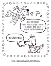 Load image into Gallery viewer, cute cartoon dogs and kids dog jokes for kindergarteners  about math