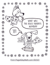 Load image into Gallery viewer, cute cartoon dogs and kids dog jokes for kindergarteners  about numbers