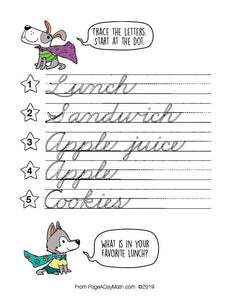 100 EATS & TREATS Cursive Handwriting Books