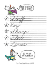 Load image into Gallery viewer, 100 MERRY MUSIC Words Cursive Handwriting Book