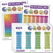 Load image into Gallery viewer, Multiplication Table, Multiplication Chart, Multiplication Activity, Stickers