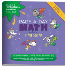 Load image into Gallery viewer, Set 10: REVIEW SERIES -- 1 ADDITION Review Book, 1 SUBTRACTION Review Book, 1 MULTIPLICATION Review Book, 1 DIVISION Review Book - Page A Day Math with the Math Squad