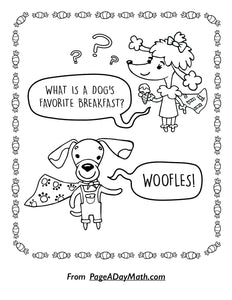 cute cartoon dogs and kids dog jokes for kindergarteners about waffles
