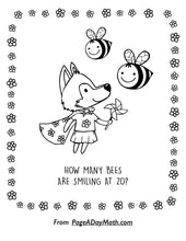 Load image into Gallery viewer, counting coloring pages for preschoolers with bees