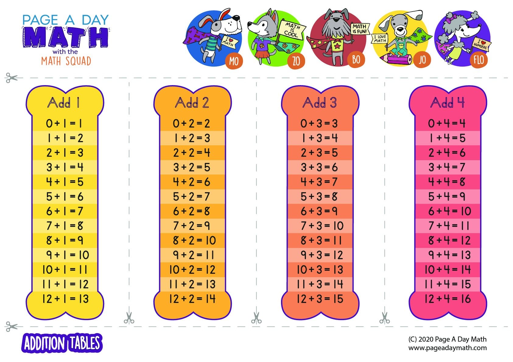 ADDITION　Kindergarten　Page　Math　10+10　Day　for　and　adding　grade　1st　A　to　–