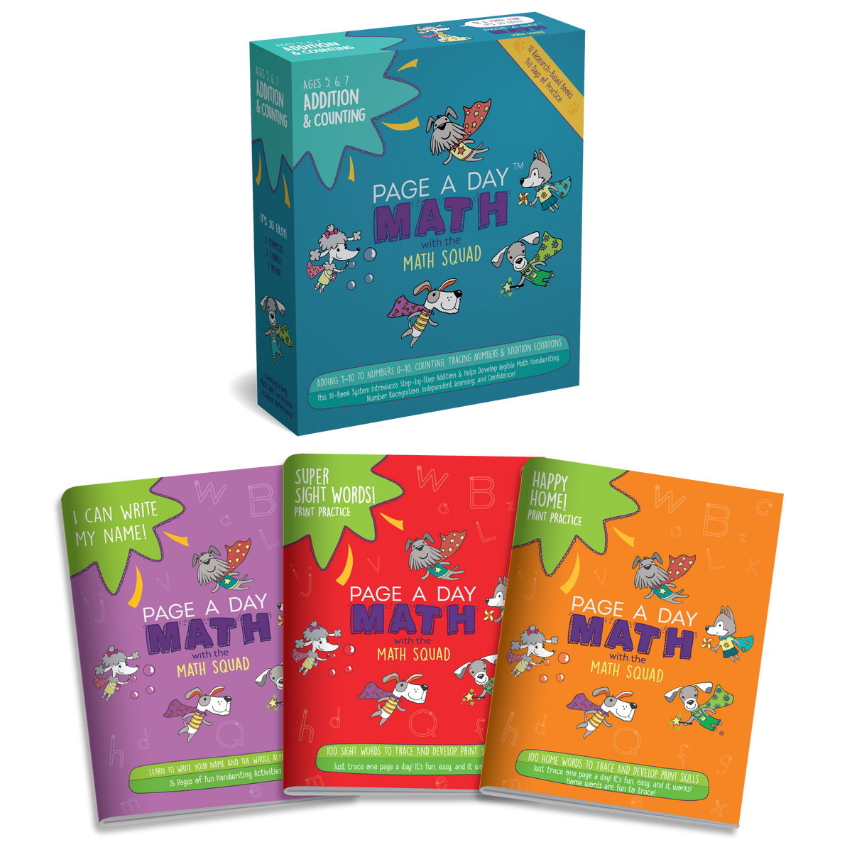 BUNDLE | ADDITION Kit + 3 Print Handwriting Books | Kindergarten - 1st ...