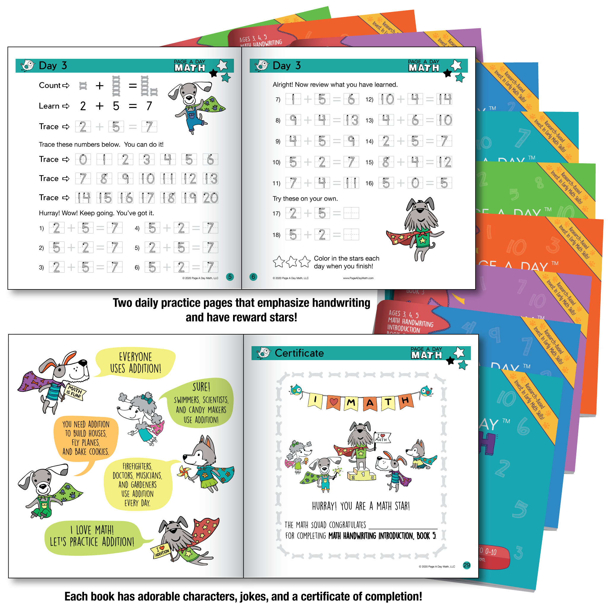 Printable　Pre-K　Starter　Math　Kit:　Page　A　Worksheets　Complete　Workbooks　–　Day　Math