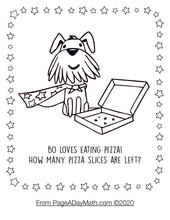 Load image into Gallery viewer, counting coloring pages for preschoolers an empty  pizza box and stars around the  edge