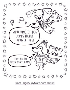 cute cartoon dogs and kids dog jokes for kindergarteners about  trees with stars around the edge