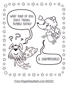 cute cartoon dogs and kids dog jokes for kindergarteners about taking a bubble bath