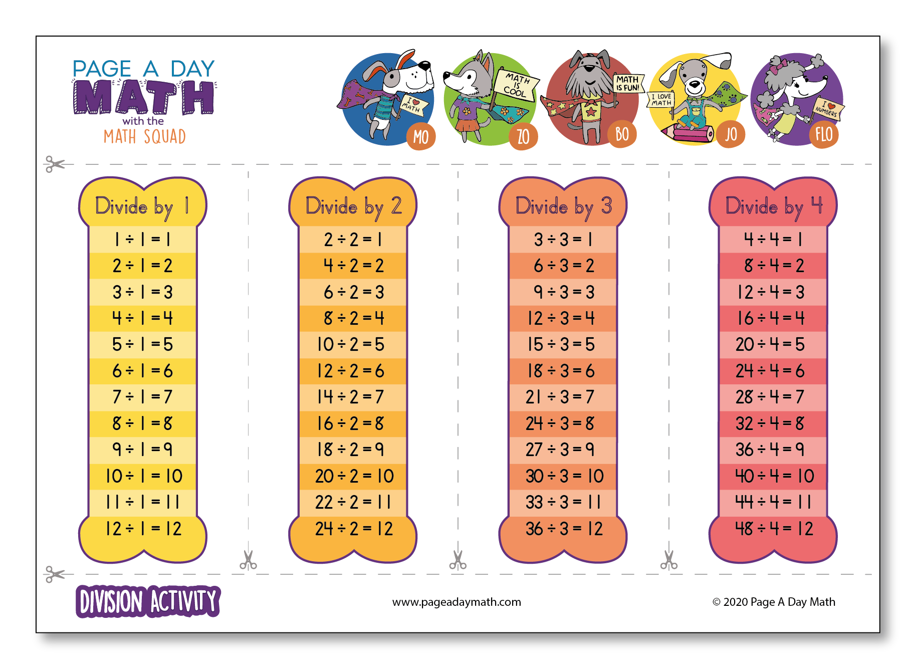 BUNDLE | Math Tables + Math Charts + Math Activities | Printed or Prin ...