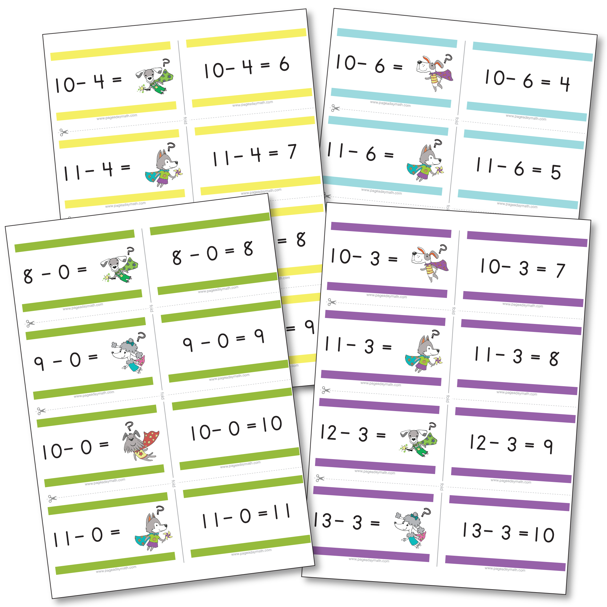 Subtraction Flash Cards ($1.18 Per Pack | 24 Per Case) – BLU School Supplies