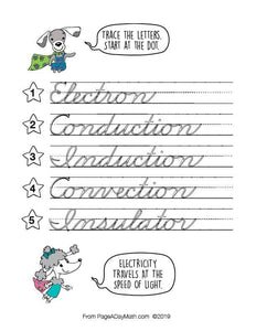 BUNDLE | Cursive Handwriting Handwriting Practice with Biology, Chemistry & Physics