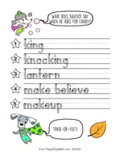 Load image into Gallery viewer, 100 HAPPY HALLOWEEN Words Print Handwriting Book