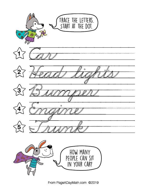 100 HAPPY HOME Words Print Handwriting Book – Page A Day Math