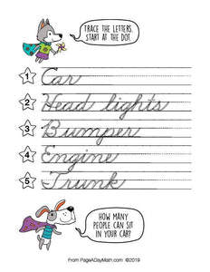 100 HAPPY HOME Words Cursive Handwriting Book