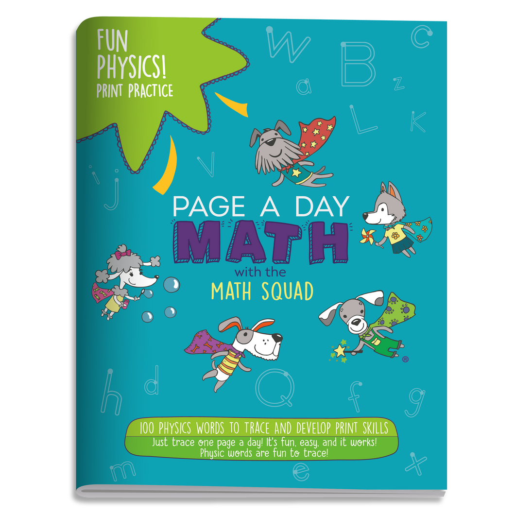 Fun Physics Books 100 FUN PHYSICS Words Print Handwriting Book – Page A Day Math