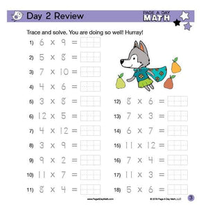 Multiplication & Handwriting Review Book | up to 12x12=144
