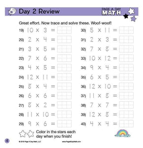 Multiplication & Handwriting Review Book | up to 12x12=144