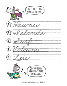 100 SCENIC STATES Cursive Handwriting Books