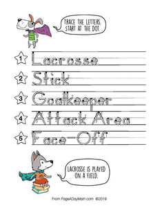 100 SPECIAL SPORTS Words Print Handwriting Book