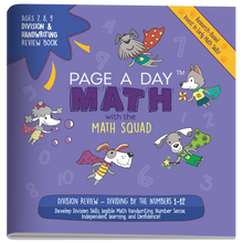 Load image into Gallery viewer, DIVISION &amp; HANDWRITING Review Book - Page A Day Math with the Math Squad