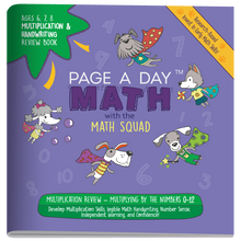 Load image into Gallery viewer, MULTIPLICATION &amp; HANDWRITING Review Book - Page A Day Math with the Math Squad